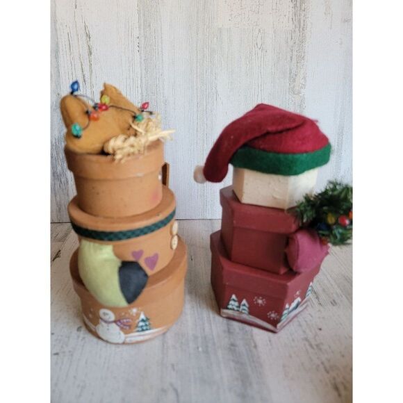 Unique Vintage Santa Claus reindeer 3 compartment gift box set - Picture 8 of 12